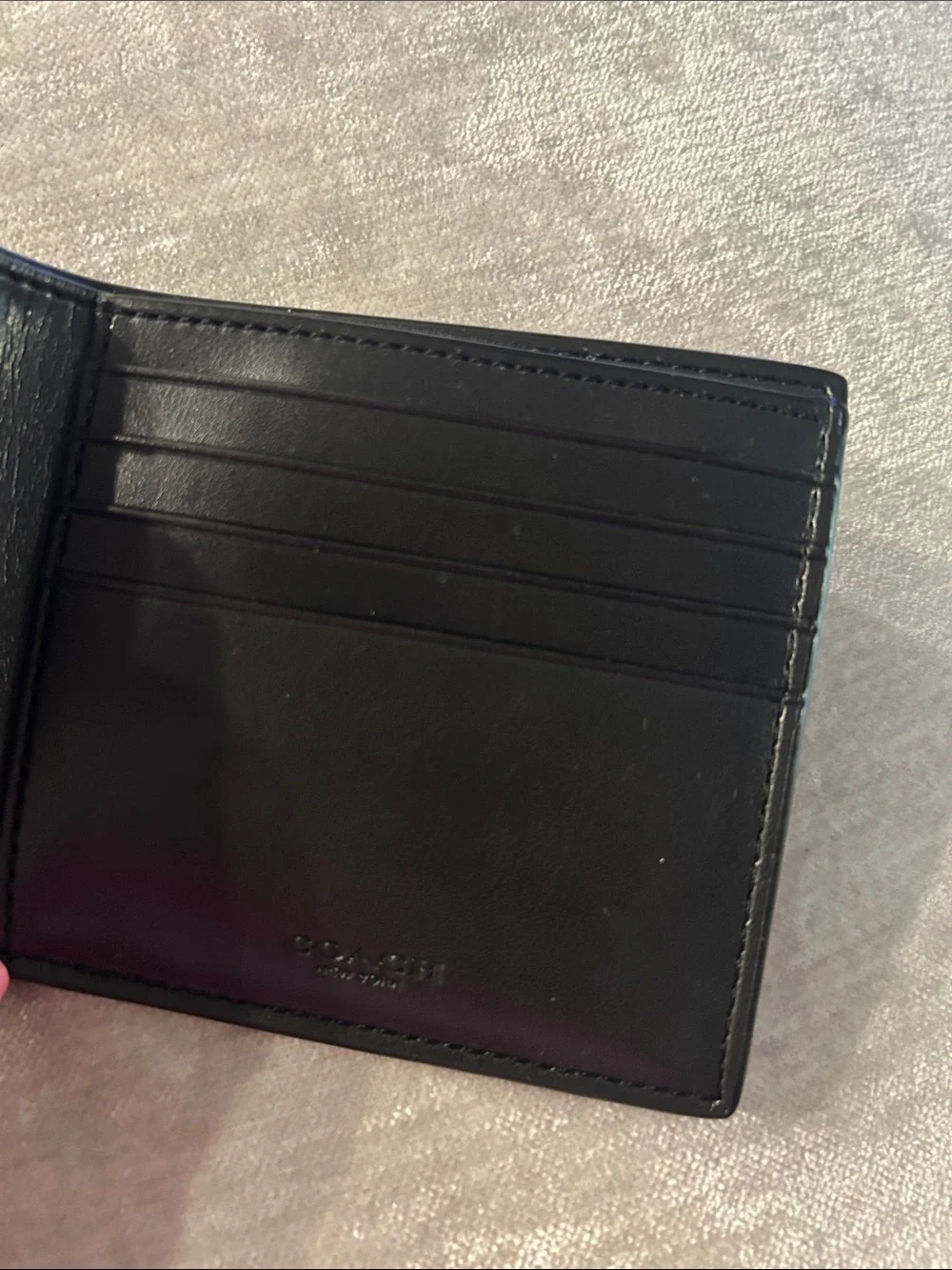 Coach Men's Black Signature Canvas Bifold Wallet